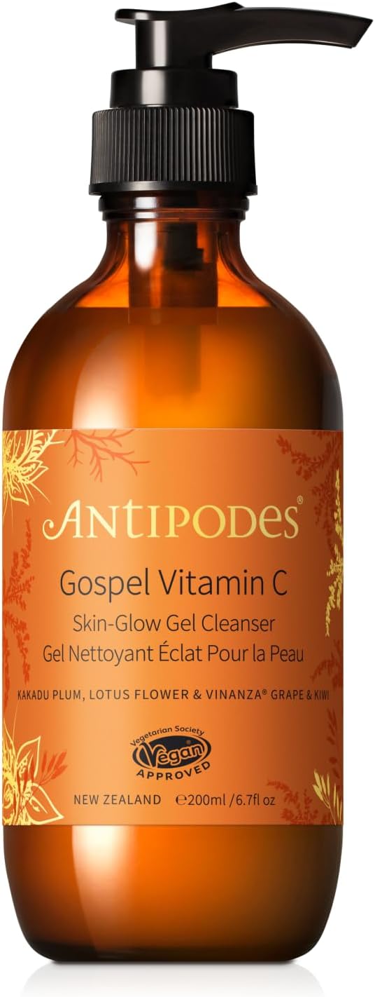 Antipodes Gospel Vitamin C Face Cleanser Brightening Skincare Ingredients Skincare for Glowing Skin Vegan 200 ml