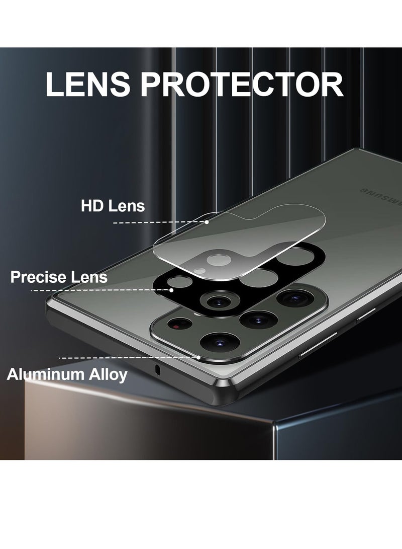 for Samsung Galaxy S24 Ultra Case, Screen Protector Camera Protector Safety Lock, Double Sided Clear Tempered Glass Full Screen Covered Magnetic Adsorption Metal Bumper - Image 2