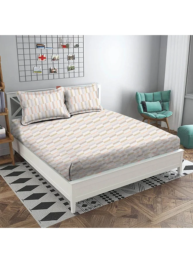 DANUBE HOME Danube Home Albany Queen Bed Fitted Sheet Set 160x200+30 cm/50x75+15 cm Rattan Beige | 80 Cotton; 20 Lyocell Bedding Set For Bedroom