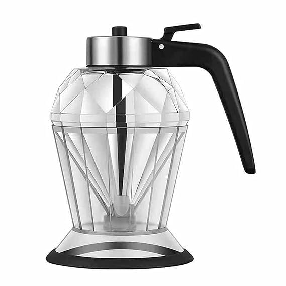 GLOWICK GLOWICK Kitchen Syrup Dispenser Honey Dispenser Pot Glass Jar Container with Stand, Diamond Shape (1Pcs) - Image 1