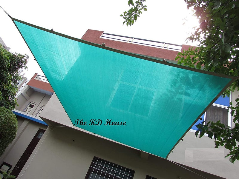 THE KD HOUSE Sun Shade Sail with Niwar Stitched 7580 Sun Blockage 10 Ft X 12 Ft Green Color - Image 2