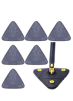 6 Pcs Triangle Dust Mop Pads Reusable Triangle Replacement Heads Washable Household Replacement Mop Pads Removable Microfiber Mop Pad for Wet Dry Floor Walls Ceilings Window Cleaning