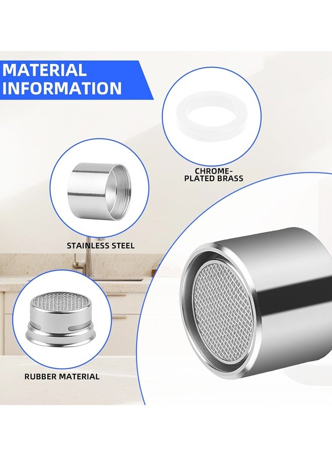 5PCS Brass Shell Female Faucet Aerator Replacement Parts For Kitchen Bathroom Sink Silver - Image 3