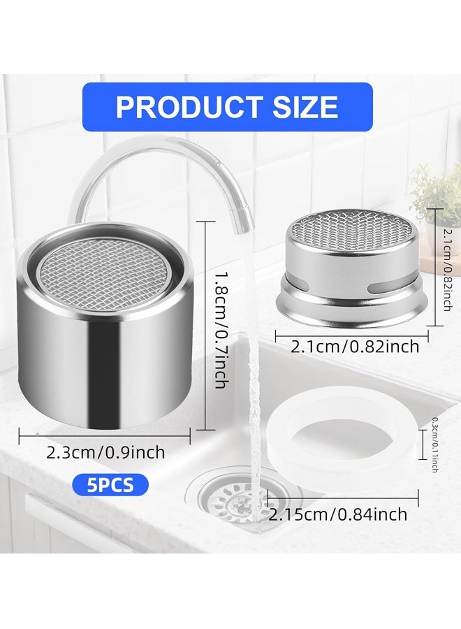 5PCS Brass Shell Female Faucet Aerator Replacement Parts For Kitchen Bathroom Sink Silver - Image 2