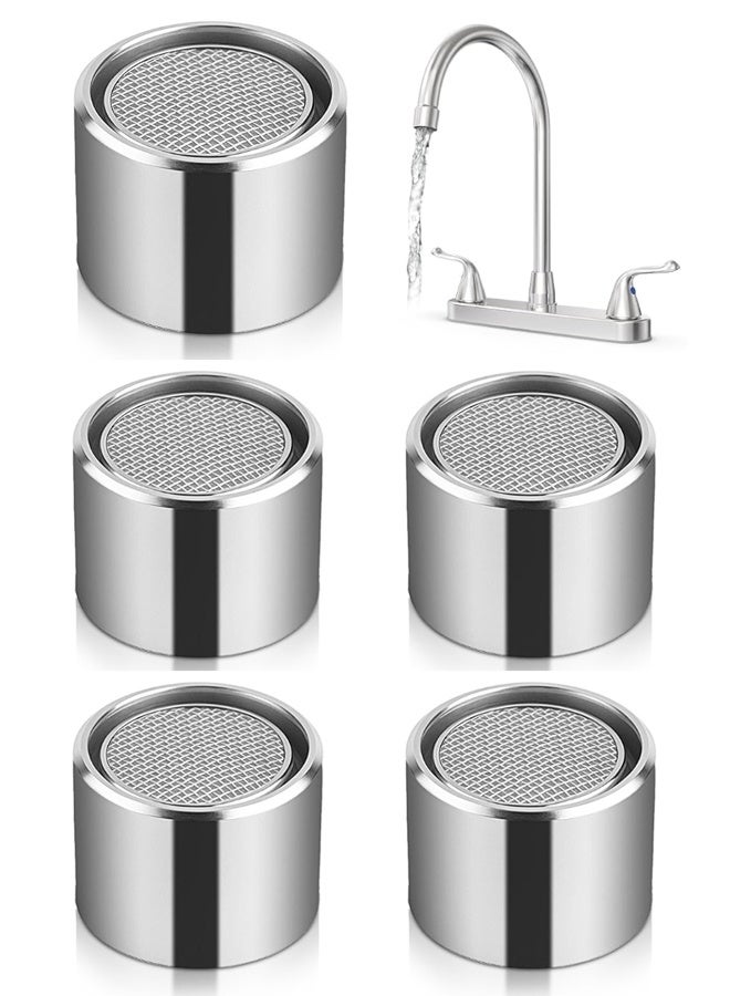 5PCS Brass Shell Female Faucet Aerator Replacement Parts For Kitchen Bathroom Sink Silver - Image 1