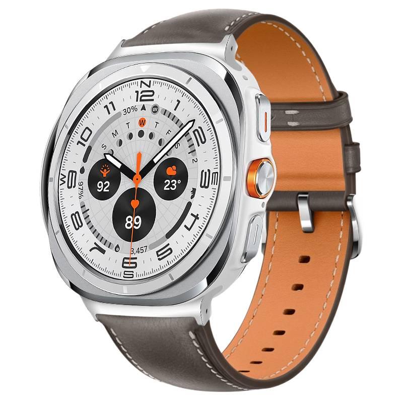 DGG سوار ساعة ذكية سوار جلدي كلاسيكي متوافق مع Samsung Galaxy Watch Ultra بملاءمة قابلة للتعديل وحزام بديل للاستخدام اليومي باللون 1# قابل للتعديل - Image 1