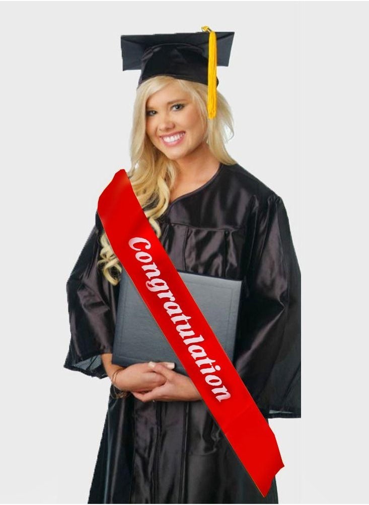 VITION Congratulation Sash Graduation Party Red/White - Image 1