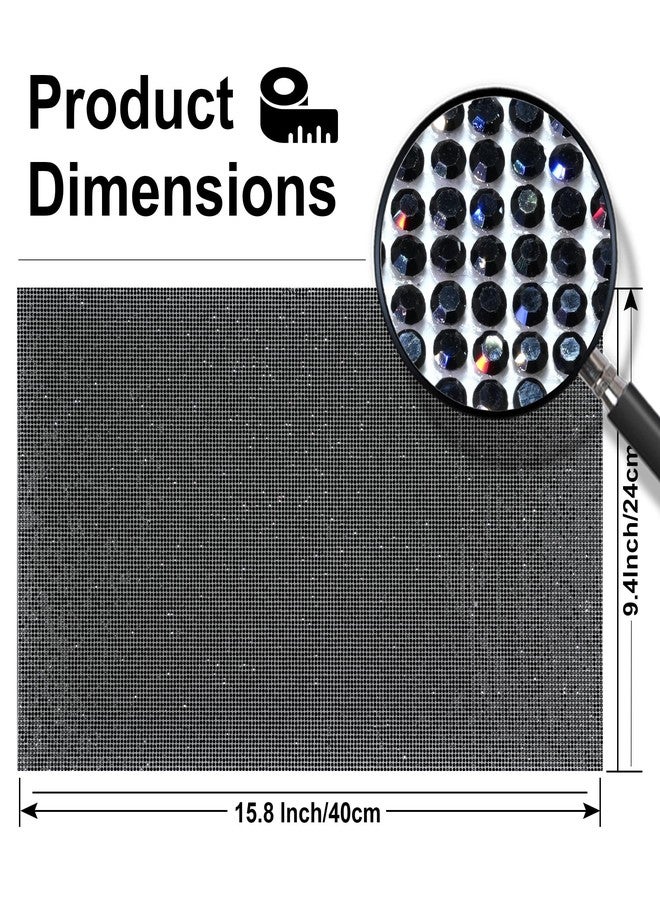 Locacrystal Bling Rhinestone Sticker DIY Car Decoration Stickers Self-Adhesive Hotfix Glitter Crystal Gem Sheet Stickers for Car & Crafts Decoration with 19440 Pcs 2mm Rhinestones (Black,9.4" x 15.8") - Image 5
