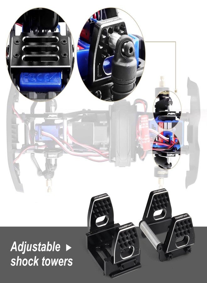 هوبي بارك ممتصات صدمات ألومنيوم من هوبي بارك مقاس 59 مم لسيارة الزحف TRX4M بمقياس 1/18، ترقية ممتص الصدمات مع حوامل ممتص صدمات قابلة للتعديل، أبراج ممتص الصدمات الأمامية والخلفية (أحمر) - Image 5