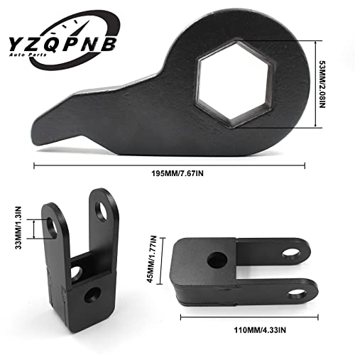 YZQPNB1-3 inch Leveling Lift Kit with Shock Extender Brackets Compatible with 1999-2007 Chevrolet Silverado 1500 Tahoe Avalanche & GMC Sierra Yukon 4WD Torsion Bars Keys - Image 3