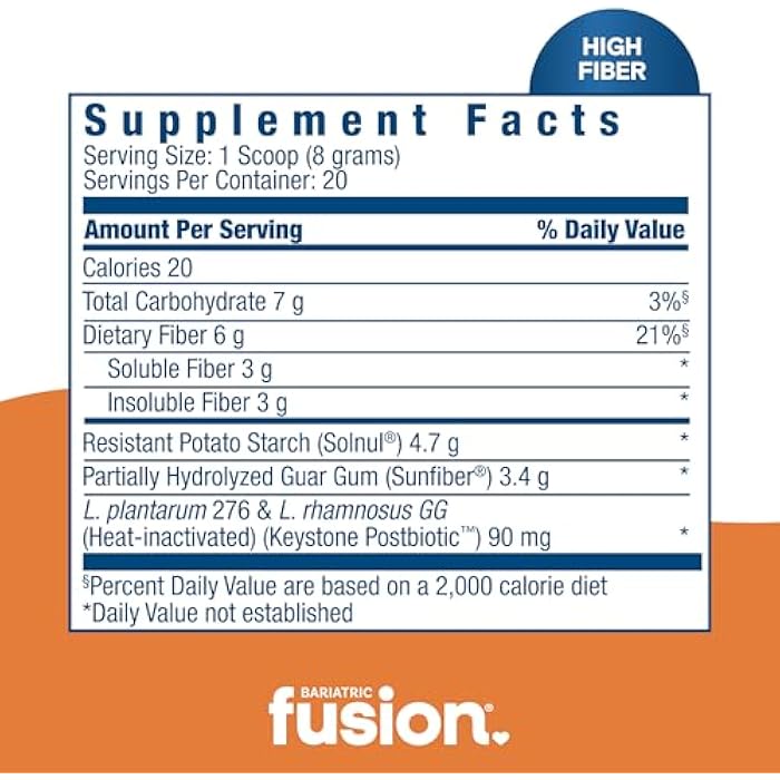 Bariatric Fusion GLP-1 Gut Health Booster | High Fiber GLP1 Booster | Prebiotic Fiber GLP-1 Supplement Powder for Women & Men | 20 Servings - Image 4