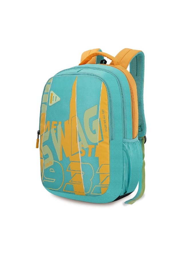 American Tourister Fizz Style 6, 31L Volume College 6 Compartment Backpack with Front Organizer and Spacious Interiors for Unisex - Light Blue