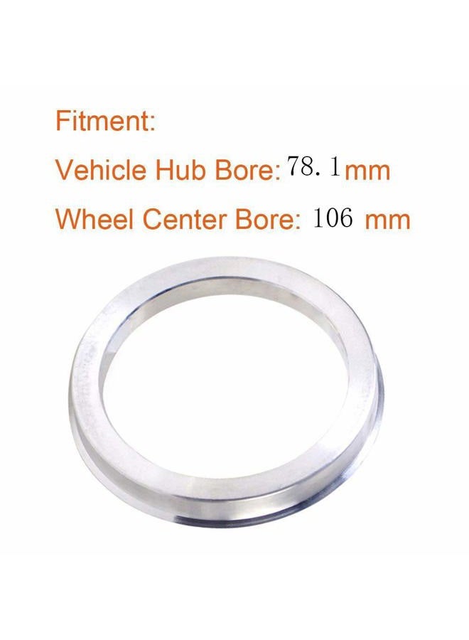 ZHTEAPR 4pc Wheel Hub Centric Rings 106 to 78.1 - OD=106mm ID=78.1mm - Aluminium Alloy Wheel Hubrings for Most Chevy GMC - Image 3