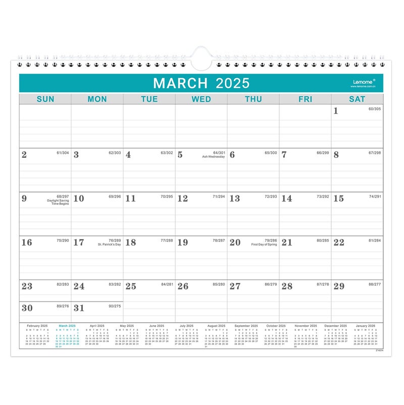 Lemome Calendar 2025-2026, 16 Months Wall Calendar 2025 from March 2025 to June 2026,11.5" x 14.6", 2025-2026 Calendar with Julian Date - Image 1