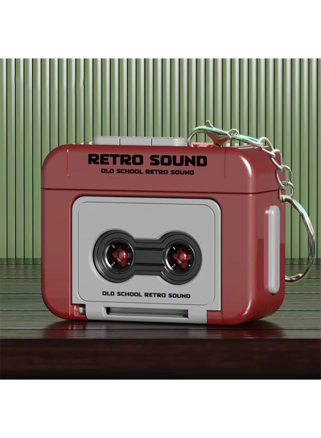 Retro Sound Portable Cassette Recorder, Vintage Style with Hanging Medallion, Romantic Voice Message, Event Congratulations, Memories - Image 1
