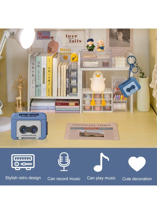 Retro Sound Portable Cassette Recorder, Vintage Style with Hanging Medallion, Romantic Voice Message, Event Congratulations, Memories - Image 4