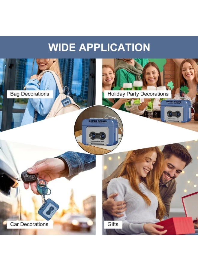 Retro Sound Portable Cassette Recorder, Vintage Style with Hanging Medallion, Romantic Voice Message, Event Congratulations, Memories - Image 3