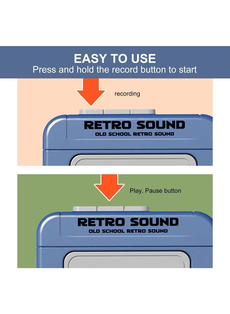 Retro Sound Portable Cassette Recorder, Vintage Style with Hanging Medallion, Romantic Voice Message, Event Congratulations, Memories - Image 5