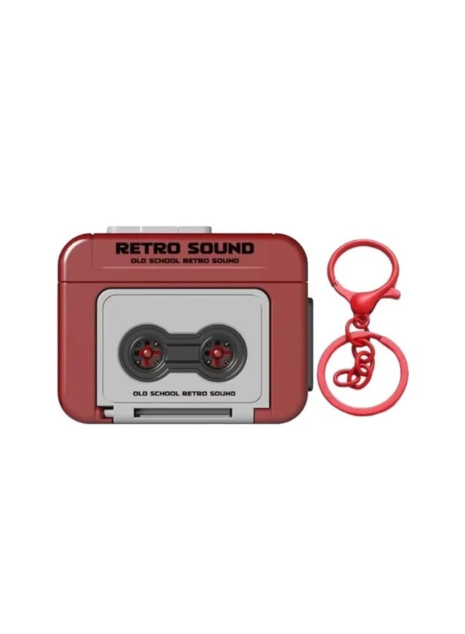 Retro Sound Portable Cassette Recorder, Vintage Style with Hanging Medallion, Romantic Voice Message, Event Congratulations, Memories - Image 1