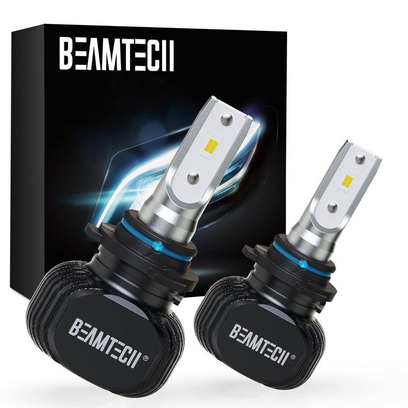 BEAMTECH 9006HB4 Bulbs S1 Series Fanless Fog Light 300 Brighter 6500K Xenon White 2 Bulbs
