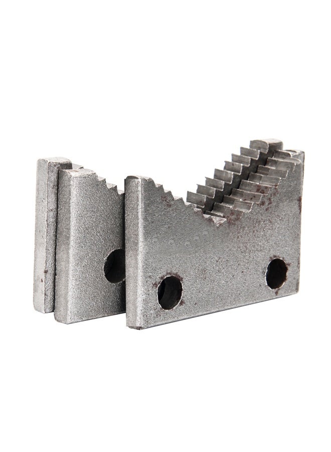 LAWAZIM Threader Pipe Plumbing Vise -4inch, 3 Pieces- Replacement Pipe Vise Jaws with Serrated V-Groove Grip for Secure Pipe Holding and Threading for Plumbing, HVAC, Workshop and Industrial Pipe Work - Image 4