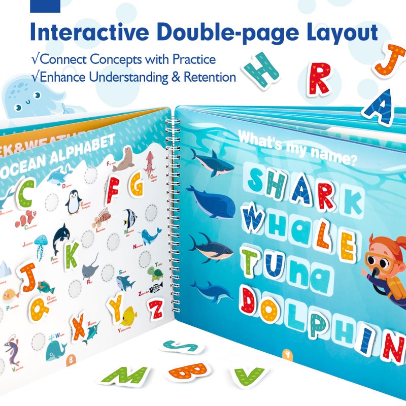 hahaland Busy Book for Toddlers 3-5 - Preschool Learning Activities Toys for Toddlers 3 Year Old - Montessori Toys for 3 Year Old - 27 Pages 15 Educational Concepts - Image 3