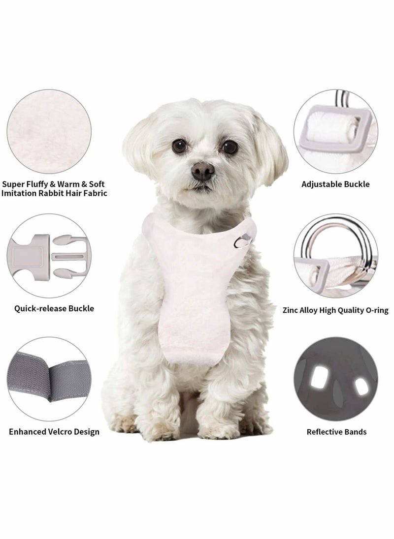 SYOSI - Soft Warm Dog Harness and Leash Set Winter Plush Dog Vest Harness with Reflective Bands No Choke Escape Proof Cute Pet Harness for Small Medium and Large Dogs XXS - Image 1