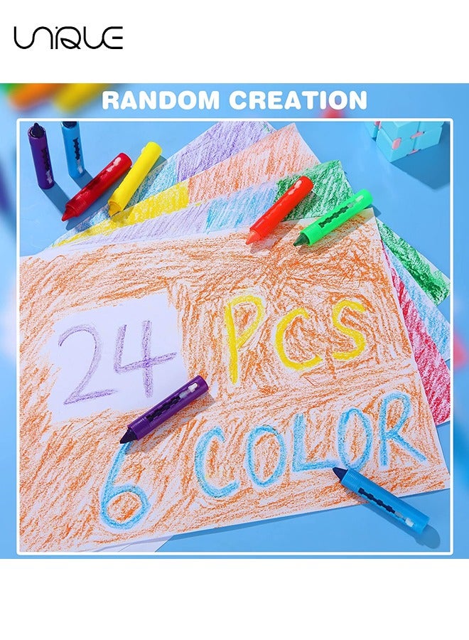 يونيك 24 قطعة حوض الاستحمام الطباشير الملون الطباشير الملون قابل للغسل سهل التنظيف الطباشير الملون علامات حوض الاستحمام ألعاب دش الطباشير الملون حمام - Image 4