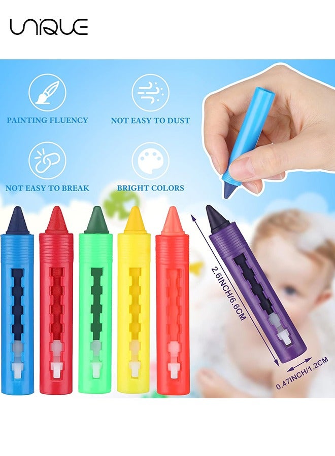 يونيك 24 قطعة حوض الاستحمام الطباشير الملون الطباشير الملون قابل للغسل سهل التنظيف الطباشير الملون علامات حوض الاستحمام ألعاب دش الطباشير الملون حمام - Image 2