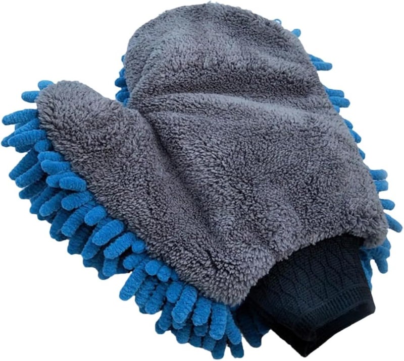 قفازات غسيل السيارات من شينيل كورال فليس المقاومة للماء ذات الوجهين الخالية من الخدش - Image 1