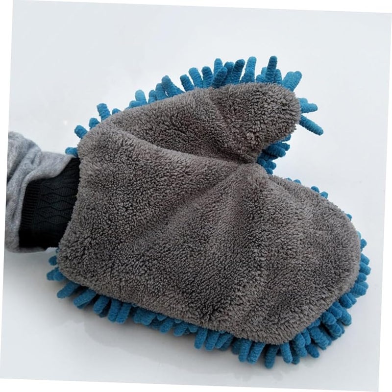 قفازات غسيل السيارات من شينيل كورال فليس المقاومة للماء ذات الوجهين الخالية من الخدش - Image 3