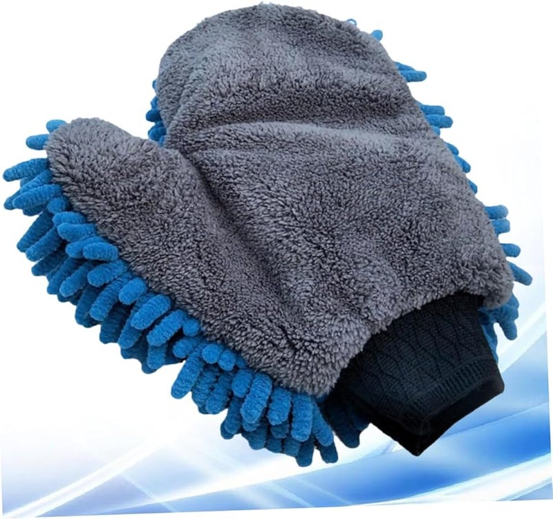 قفازات غسيل السيارات من شينيل كورال فليس المقاومة للماء ذات الوجهين الخالية من الخدش - Image 4