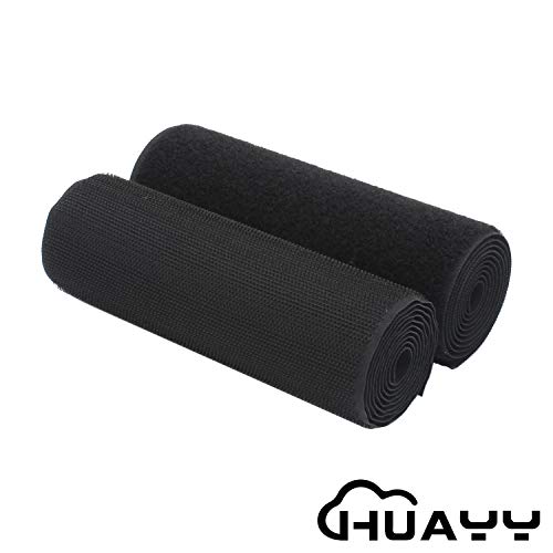HUAYY Sew on Hook and Loop Style,Non-Adhesive Nylon Strips Fabric,6 Inches Width 1 Yard Length,Black (6in x 1yd) - Image 3