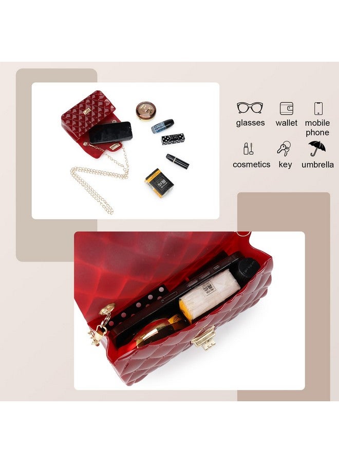 Gladdon Mini Quilted Crossbody Bags for Teen Girls Shoulder Purses Chain Strap Handbags Birthday Gift for Girl Red - Image 2