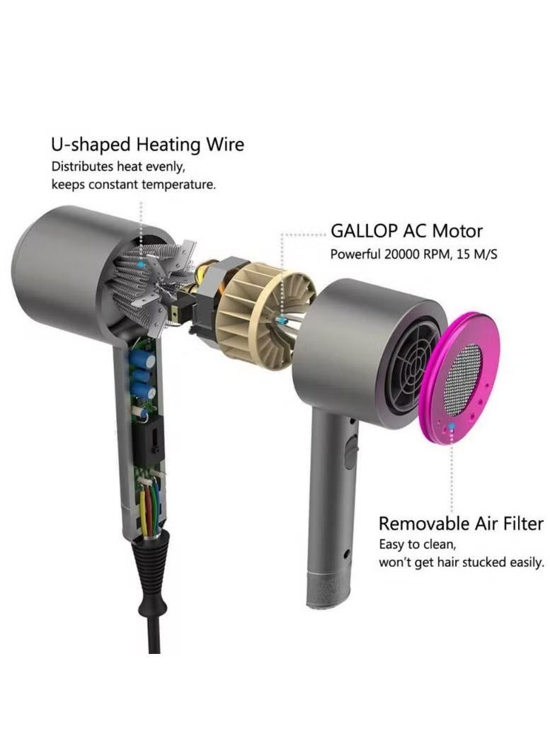 IAF Professional Hair Dryer for Women Negative Ion Hair Blower 2000W Powerful Hair Dryer Portable Blow Dryer for Women Man Hairstyles - Image 2