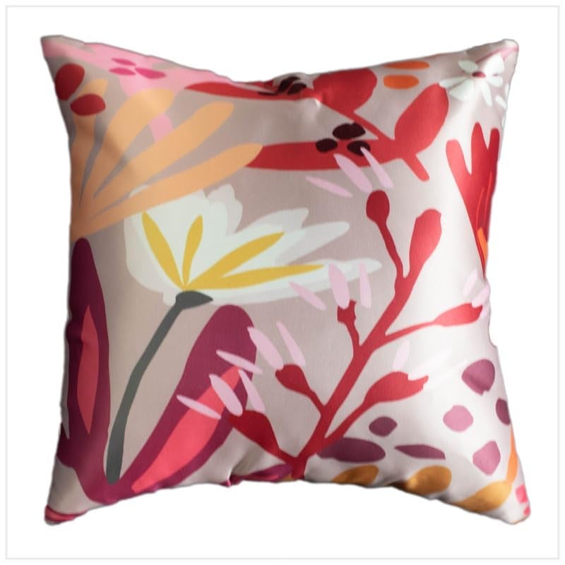 Vendola Decorative Satin 250TC Sofa Cushion Pillow Covers, Multicolor, Set of 5 Floral Cushion Covers(Blossom,16x16 Inches with Fillers) - Image 4