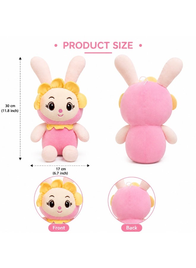 Cute Bunny Plush Doll 30Cm Soft Stuffed Animal Toy Pink Rabbit Plush For Kids - Image 3