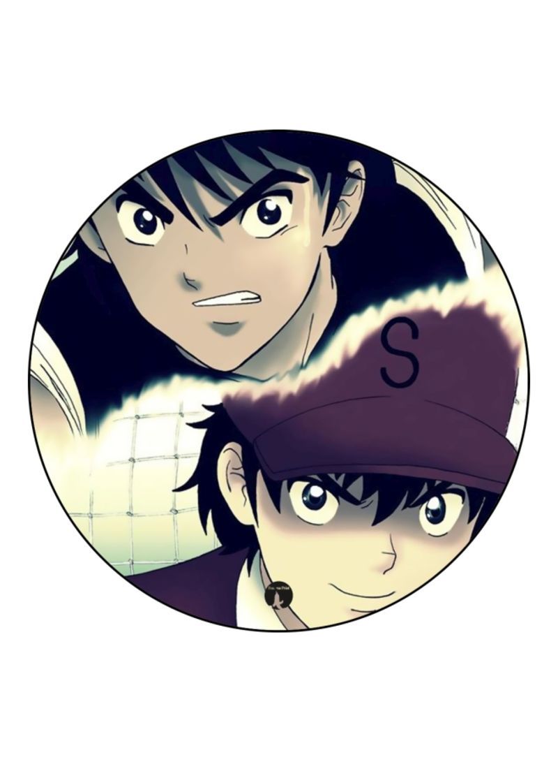 RKN Anime Captain Majid Theme Printed Mouse Pad  Purple/Black/Yellow