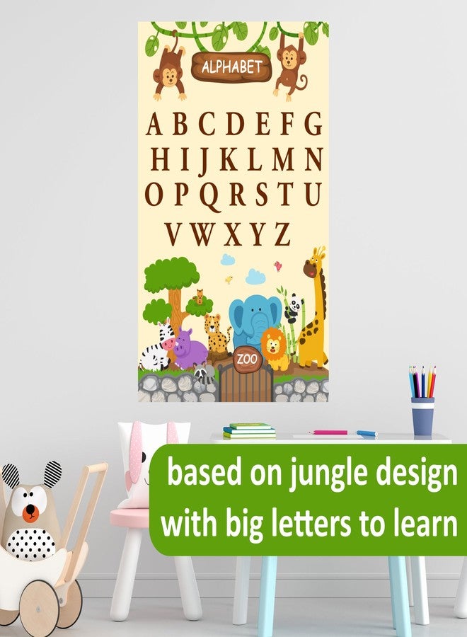 Thinking how لوحة حروف الأبجدية الإنجليزية بتصميم الغابة - ملصق فينيل ممتع للأطفال! مقاس 33×48 سم، ديكور حائط لتعليم الحروف الإنجليزية في مرحلة ما قبل المدرسة - Image 4