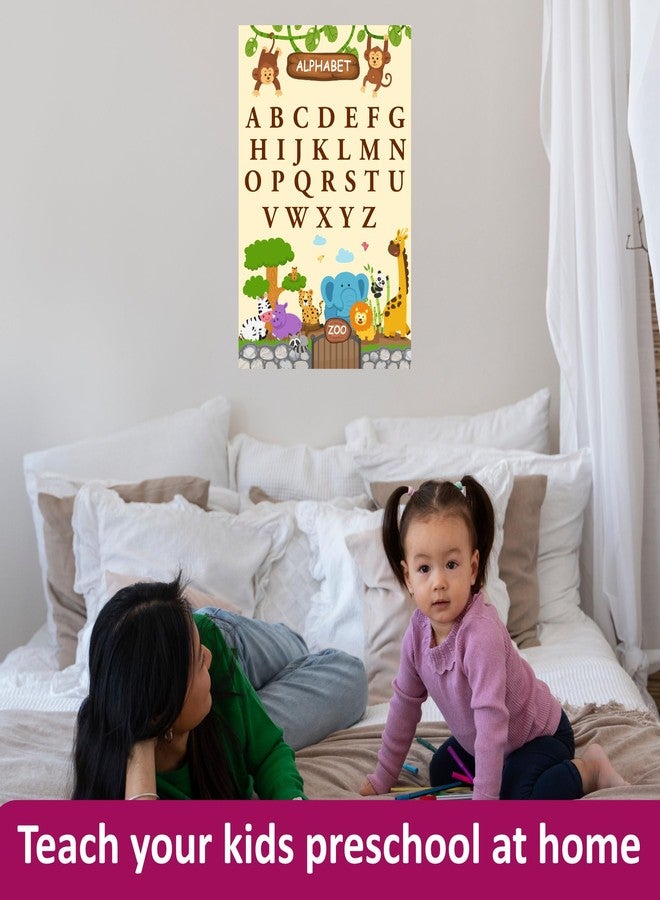 Thinking how لوحة حروف الأبجدية الإنجليزية بتصميم الغابة - ملصق فينيل ممتع للأطفال! مقاس 33×48 سم، ديكور حائط لتعليم الحروف الإنجليزية في مرحلة ما قبل المدرسة - Image 2