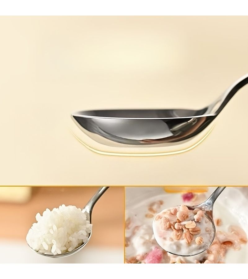 1pc Kapibala Stainless Steel Deep Spoon Long Handle For Eating Soup - Image 3
