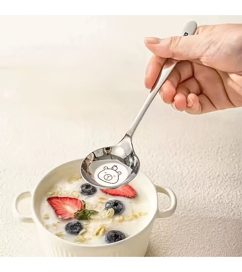 1pc Kapibala Stainless Steel Deep Spoon Long Handle For Eating Soup - Image 5