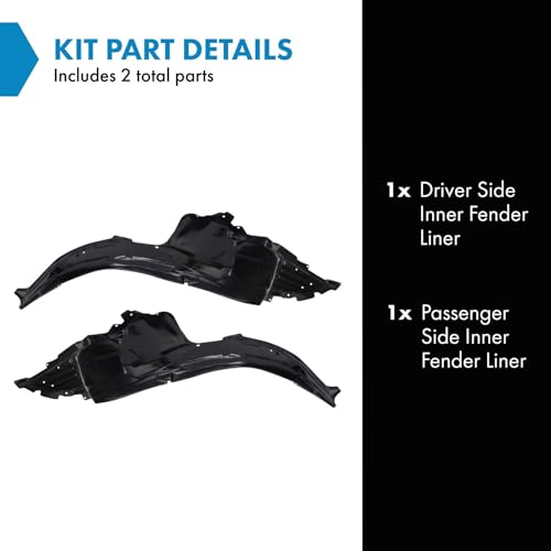 TRQ Inner Fender Liner Set Compatible with 2005-2009 Subaru Legacy SU1250103 SU1251103 - Image 2