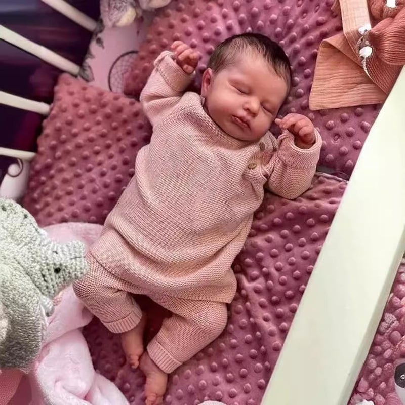 OYESY Lifelike Reborn Baby Dolls 20 Inch Baby Soft Body Realistic Newborn Baby Dolls Sleeping Smile Baby Handmade Real Life Dolls with Clothes Gift Set for Kids Age 3 - Image 5