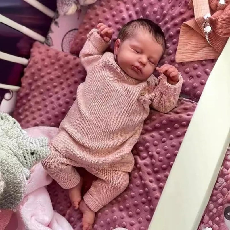 OYESY Lifelike Reborn Baby Dolls 20 Inch Baby Soft Body Realistic Newborn Baby Dolls Sleeping Smile Baby Handmade Real Life Dolls with Clothes Gift Set for Kids Age 3 - Image 2