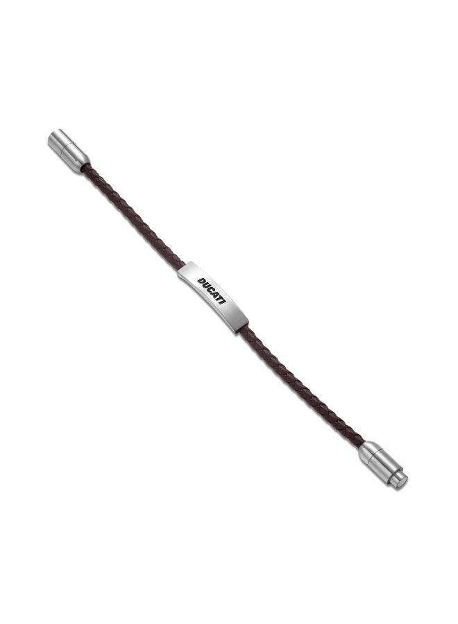 دوكاتي سوار جلدي بني بتصميم زخرفة مركزية للرجال - Image 2