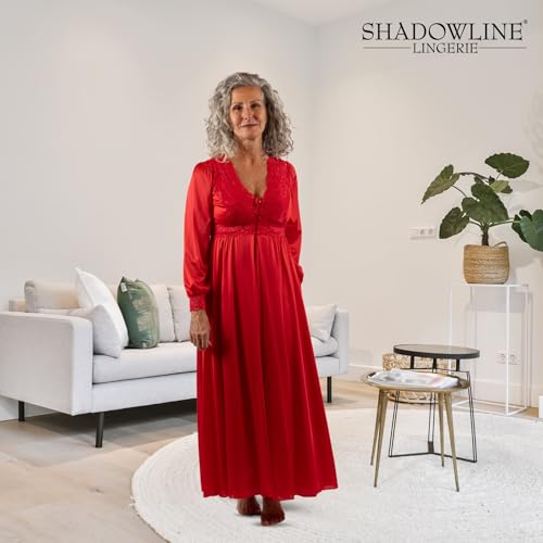 Shadowline Women's Plus-Size Silhouette 54 Inch Long Sleeve Coat, Red, 3X - Image 2