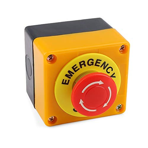 URBEST Push Button Switch AC 660V 10A Red Sign Emergency Stop Push Button Weatherproof Switch - Image 5