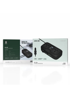 GREEN LION GC-233 Car Power Inverter with 2 Universal Socket and 2 USB-A and 2 USB-C/ Car Charger Cable Connector / 200W Power / Heat Dissipation / QC 18W / PD 20W - Black  - Image 4