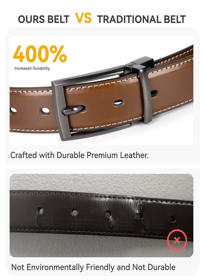 CHAOREN Boys Belt, Most Size Kids 1 1/4" Dress Reversible Belt for Youth - One Leather Belt Two Style - Image 5